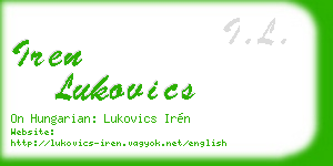 iren lukovics business card