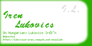iren lukovics business card